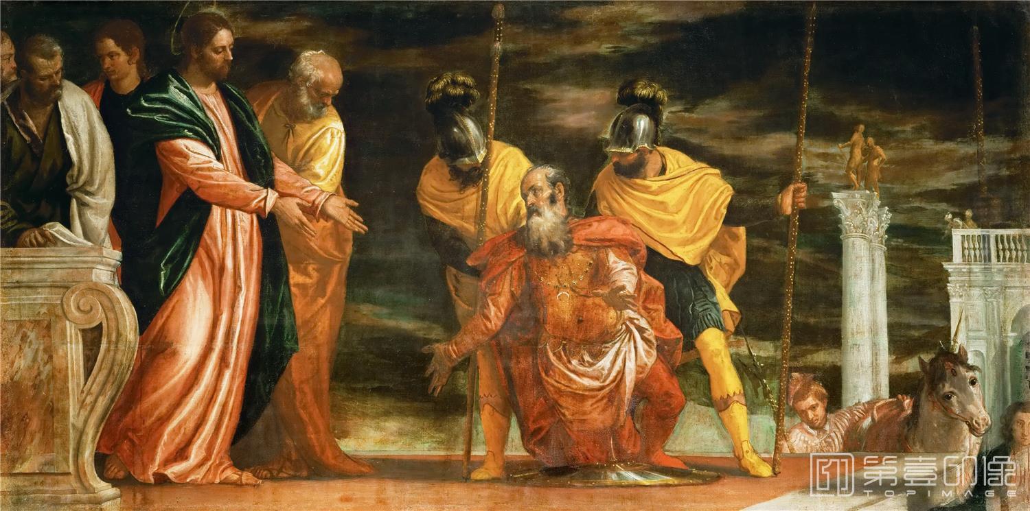 油画-奥地利维也纳艺术史博物馆-Paolo Veronese Centurion of Capernaum who begs Jesus-592